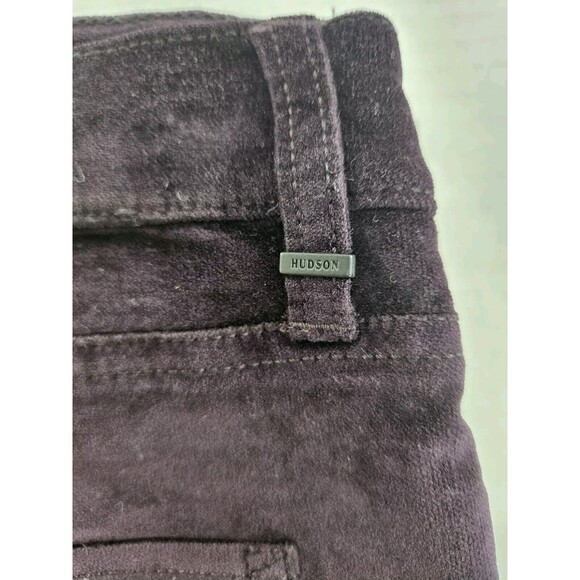 HUDSON Nico Midrise Skinny Purple Ombre Velvet Cropped Ankle Pants Sz 30 Stretch - Picture 7 of 9